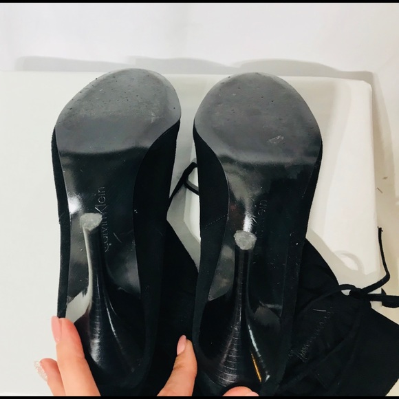 Calvin Klein black suede ankle booties - Picture 7 of 8